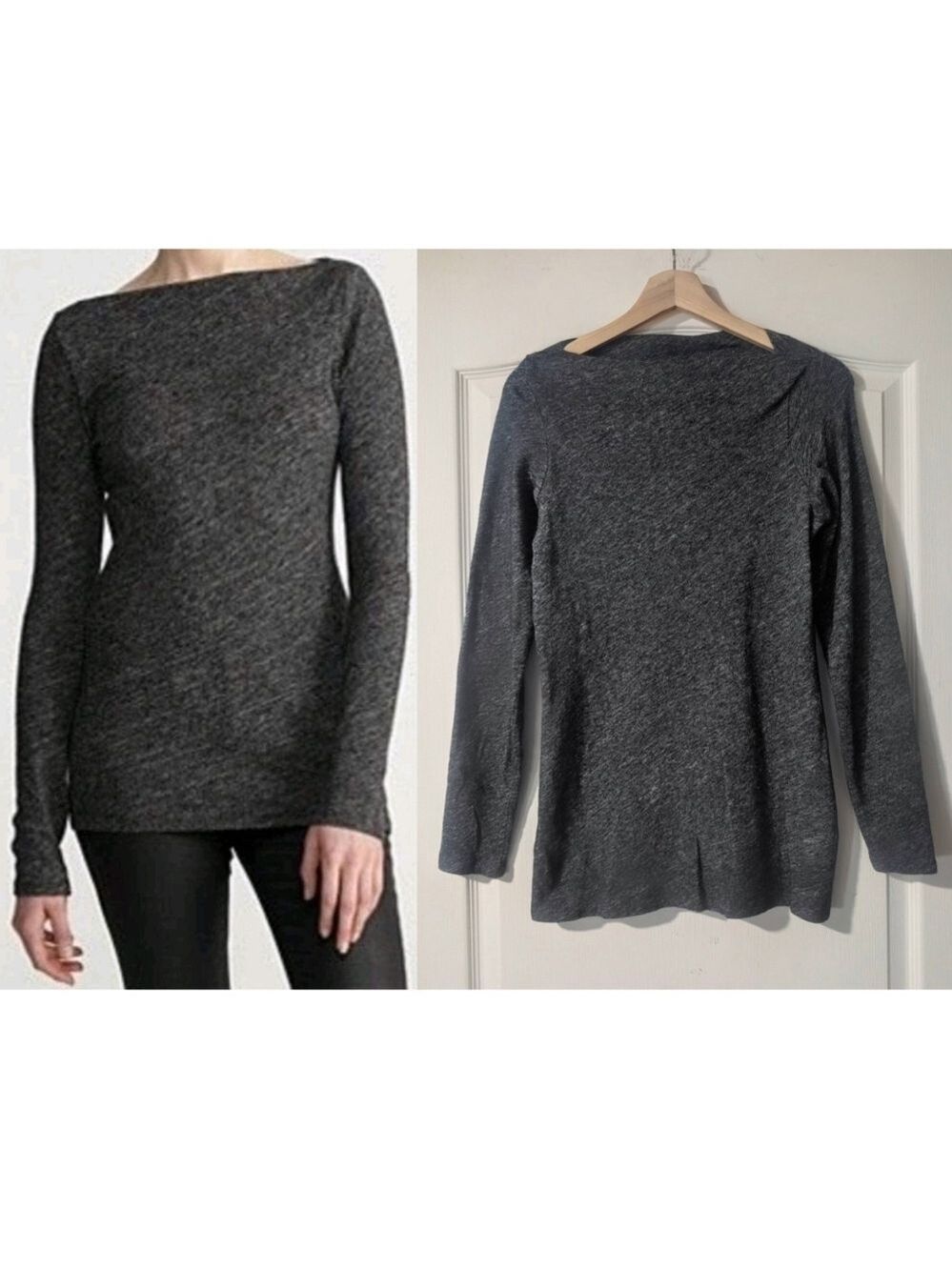 Eileen Fisher | Bateau Neck Wool Blend Sweater In Charcoal